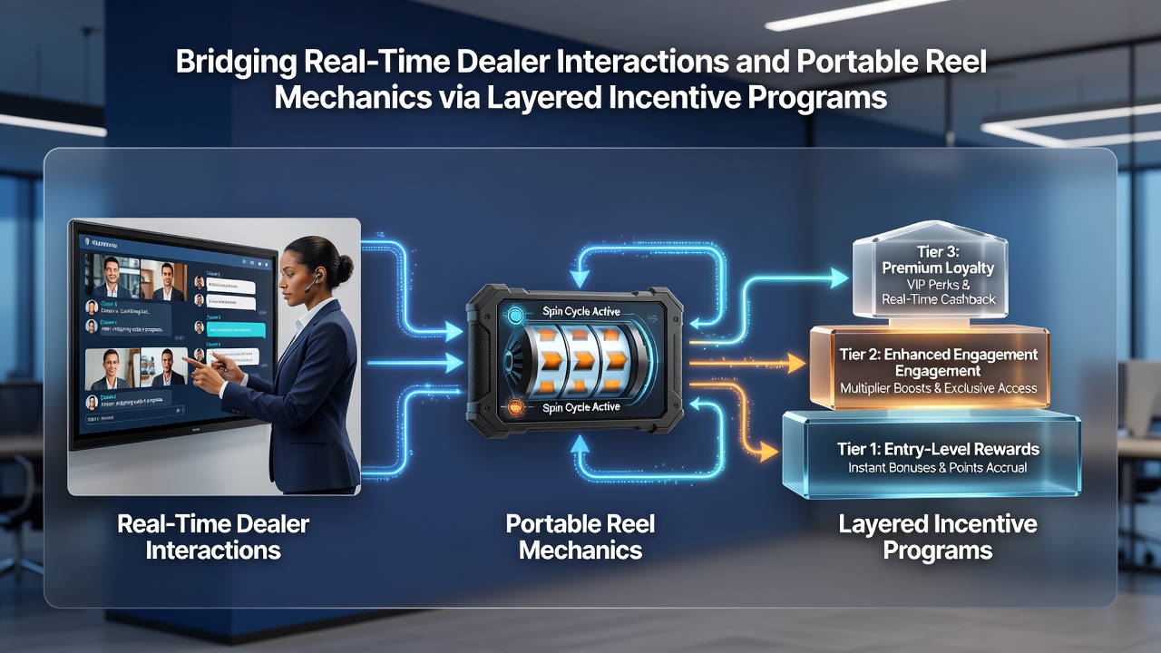 Diagram showing incentive layers linking dealer streams and reel spins