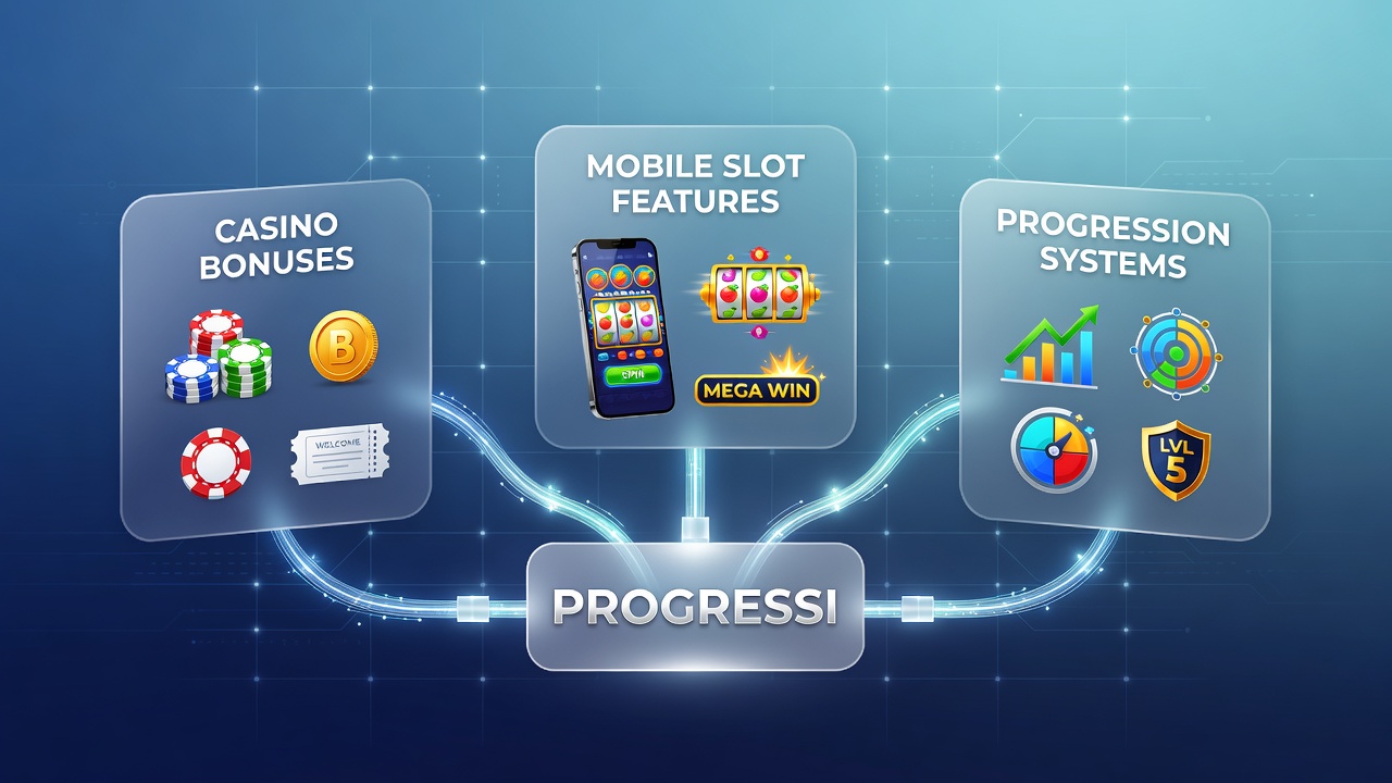 Progressive jackpot meter climbing alongside cascading reel animations on a tablet display during a mobile bonus round