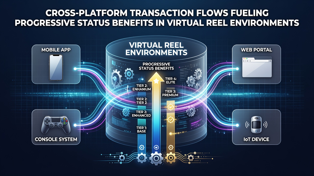 Progressive status tiers displayed alongside transaction histories in virtual reel platform interfaces