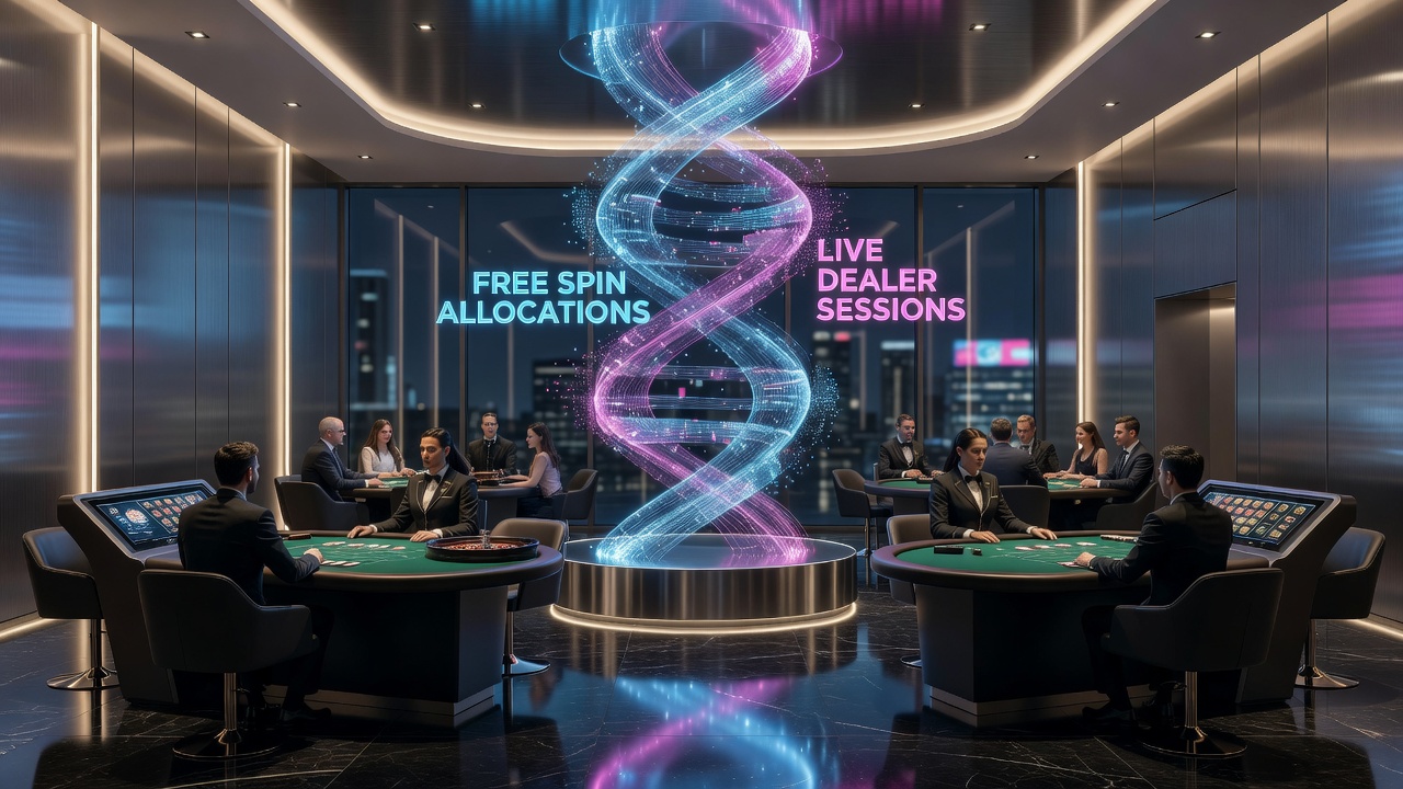 Depiction of live dealer sessions combined with VIP free spin features and instant payout processing