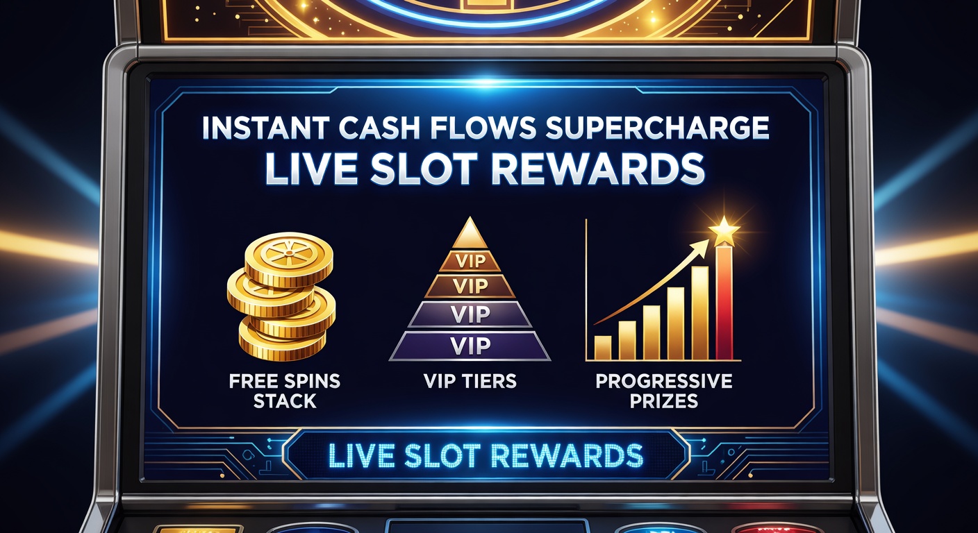 Dynamic illustration of cascading free spins and glowing progressive jackpots in a live slot interface, highlighting instant cash flow animations