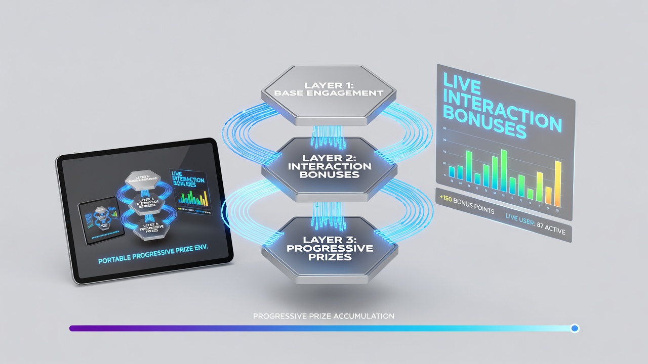 Players engaging with live bonus features and tiered rewards on portable devices during a progressive jackpot event
