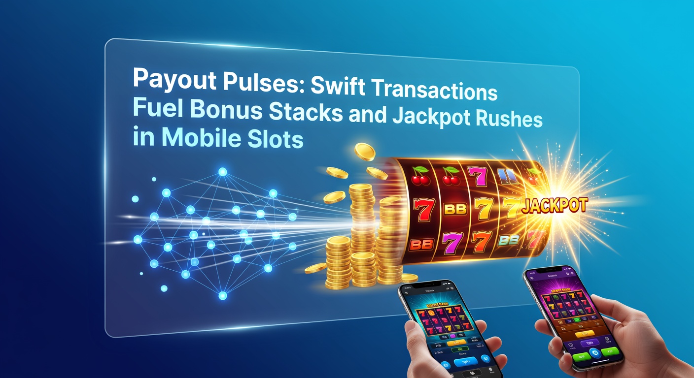 Dynamic graphic of bonus symbols stacking rapidly on a mobile slot interface with payout pulse indicators flashing