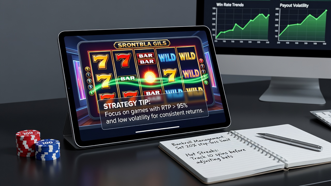 Various slot machine reels displaying symbols and bonus features on a digital screen