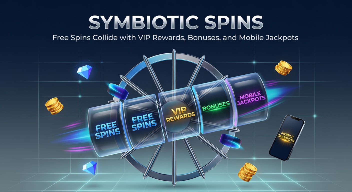 Vibrant slot reels spinning with free spin icons, VIP badges, bonus multipliers, and jackpot explosions on a mobile screen