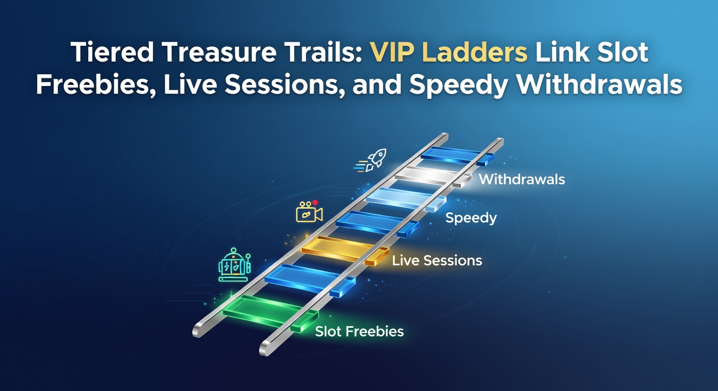 Dynamic screenshot of a VIP ladder interface showing linked slot reels spilling free spins, live chat bubbles, and instant withdrawal buttons glowing with jackpot progress
